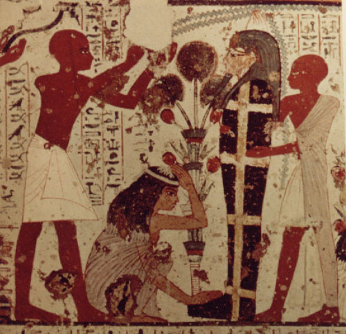 Weeping Widow at Feet of Mummified Husband